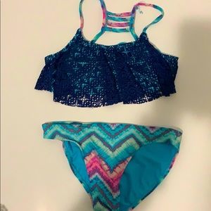 Kids blue bikini bathing suit